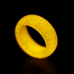 Gold Luminous Glow in the Dark Resin Simple Finger Ring, Gold, US Size 8(18.1mm)