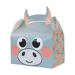 Donkey Rectangle Paper Candy Packaging Box, for Bakery and Party Gift Packaging, Donkey Pattern, 16x9.5x19cm