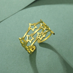 Золотой Манжеты из нержавеющей стали, звезда, золотые, 13.4 мм