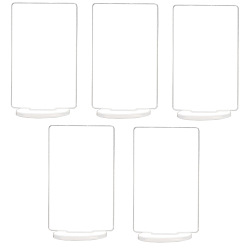 Clear Acrylic Craft Blank Photo Frame Stand, Rectangle Acrylic Sign Holders, with Round Base, Clear, 70x60x2mm, 5pcs/set