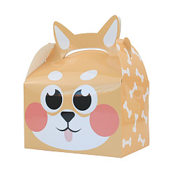 Dog Rectangle Paper Candy Packaging Box, for Bakery and Party Gift Packaging, Dog Bone Pattern, 16x9.5x19cm