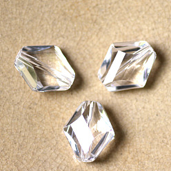 Clear Imitation Austrian Crystal Beads, Grade AAA, Faceted, Rhombus, Clear, 9.5x8x4mm, Hole: 0.9~1mm