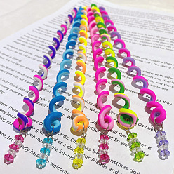 Mixed Color Synthetic Rubber Hair Styling Twister Clips, Braided Rubber Hair Band Spiral Spin Hair Tool for Girl Women, Mixed Color, 240mm, 6pcs/set