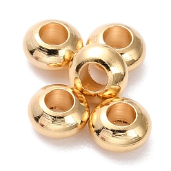 Real 24K Gold Plated Brass Beads, Long-Lasting Plated, Rondelle, Real 24K Gold Plated, 3.5x1.8mm, Hole: 1.5mm