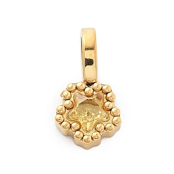 Свет Топаз 304 прелести нержавеющей стали, со стразами, ионное покрытие (ip), звезда, реальный 14 k позолоченный, светлый топаз, 12x6.5x4 мм, отверстие : 4.5x3 мм