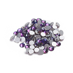 Purple Velvet Glass Flat Back Rhinestone, Grade A, Back Plated, Faceted, Half Round, Purple Velvet, SS6, 1.9~2mm, 1440pcs/bag
