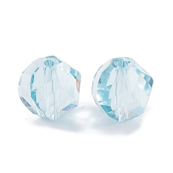 Светло-Голубой Стекло k9 стекло, имитация Австрийские кристаллические шарики, граненые, самородок, Небесно-голубой, 8x8 мм, отверстие : 1 мм