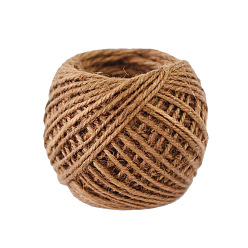 Camel 50M Jute Cord, Round, for Gift Wrapping, Party Decoration, Camel, 2mm, about 54.68 Yards(50m)/Roll