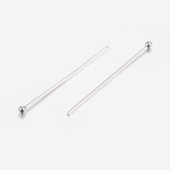 Stainless Steel Color 304 Stainless Steel Ball Head Pins, Stainless Steel Color, 28x0.6mm, 22 Gauge, Head: 2mm