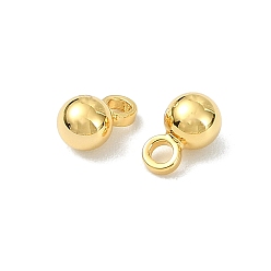 Real 18K Gold Plated SHEGRACE Brass Charms, Long-Lasting Plated, Cadmium Free & Nickel Free & Lead Free, Round, Real 18K Gold Plated, 5x3mm, Hole: 1mm
