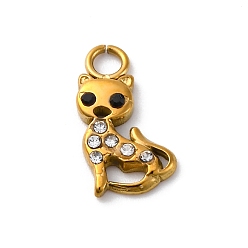 Реактивный Самолет 304 из нержавеющей стали горный хрусталь подвески, ионное покрытие (ip), реальный 14 k позолоченный, кошка, струя, 15x8x2 мм, отверстие : 2.5 мм