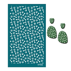 Paw Print Polyester Silk Screen Printing Stencil, Reusable Polymer Clay Silkscreen Tool, for DIY Polymer Clay Earrings Making, Paw Print, 15x9cm