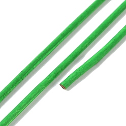Зеленый Шнур натуральной кожи, кожаный шнур ювелирных изделий, ювелирные изделия DIY делает материал, круглые, окрашенные, зелёные, 1.5 мм