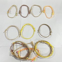 (52) Непрозрачная лаванда 14шт 7 цвета хлопковый шнур браслет набор для мужчин и женщин, разноцветные, 5-1/8~11-3/8 дюйм (13~29 см), 2 шт / цвет