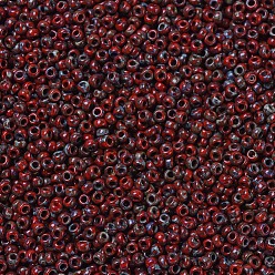 (RR4513) Непрозрачный Красный Пикассо Миюки круглые бусины рокайль, японский бисер, (rr 4513) непрозрачный красный Пикассо, 8/0, 3 мм, отверстие : 1 мм, Около 2111~2277 шт / 50 г