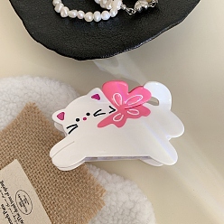 Белый Заколки для волос с когтями из ацетата целлюлозы (смола), форма кошки, аксессуары для волос для девочек или женщин, белые, 84 мм