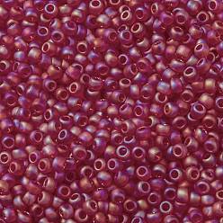 (165CF) Matte Transparent Garnet TOHO Round Seed Beads, Japanese Seed Beads, (165CF) Matte Transparent Garnet, 11/0, 2.2mm, Hole: 0.8mm, about 1110pcs/bottle, 10g/bottle