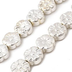с Покрытием Серебра Стеклянные бусины с гальваническим покрытием , цветок, граненые, со серебряным покрытием, 10.5x5 мм, отверстие : 0.9 мм, около 41 шт / нитка, 16.14'' (41 см)