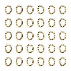 Golden Brass Jump Rings, Oval, Golden, 22 Gauge, 4x3x0.6mm