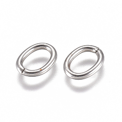 Stainless Steel Color 304 Stainless Steel Jump Rings, Open Jump Rings, Oval, Stainless Steel Color, 16 Gauge, 8x6x1.2mm, Inner Diameter: 5.5x3.5mm