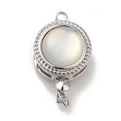 Платина Латунные застежки для коробок со смолой, без кадмия, без никеля и без свинца, плоско-круглые, платина, 19x13x8 мм, отверстие : 1.6 мм