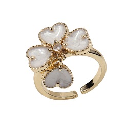 03 18K Gold Plated Colorful Oil Drop Heart Flower Design Ring - European and American Style