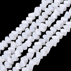 Белый Стеклянные бусины, имитация нефрита , треугольные, граненые, белые, 2~2.5x3.5~4x3.5~4 мм, отверстие : 0.8~0.9 мм, около 126~132 шт / нитка, 13.78~14.96 дюйм (35~38 см)