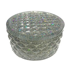 Gemstone Украшение для круглой коробки из смолы, с кусочками натуральных драгоценных камней внутри статуй для украшения домашнего офиса, 130x60 мм