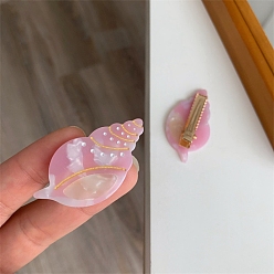 Pink Милая заколка для волос в клетку из ацетата раковины, для девочек детей, розовые, 48x21 мм