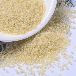 (DB1287) Прозрачный Матовый Светлый Соломенный Блеск Бусины miyuki delica, цилиндр, японский бисер, 11/0, (дБ 1287) прозрачный матовый светлый соломенный блеск, 1.3x1.6 мм, отверстие : 0.8 мм, Около 2000 шт / 10 г