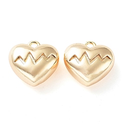 Real 18K Gold Plated Rack Plating Brass Charms, Heart Charm, Real 18K Gold Plated, 11x11x5.5mm, Hole: 1.2mm