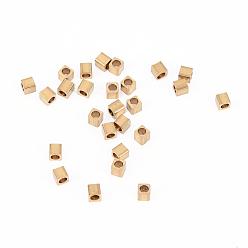 Raw(Unplated) Brass Spacer Beads, Nickel Free, Cube, Raw(Unplated), 2.5x2.5mm, Hole: 1.5mm