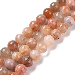 Botswana Agate Natural Botswana Agate Beads Strands, Round, 8mm, Hole: 0.9mm, about 49pcs/strand, 15.83 inch(40.2cm)