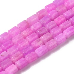 Фиолетовый Бусины из натурального белого нефрита, колонка, окрашенная и подогревом, фиолетовые, 5.6~6.3x4.2~4.6 мм, отверстие : 0.9 мм, около 65 шт / нитка, 14.96~15.12 (38~38.4 см)