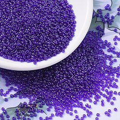 (RR176) Transparent Cobalt Luster Миюки круглые бусины рокайль, японский бисер, 11/0, (rr 176) прозрачный кобальтовый блеск, 11/0, 2x1.3 мм, отверстие : 0.8 мм, Около 1111 шт / 10 г