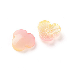 PeachPuff Imitation Jade Glass Beads, Flower, PeachPuff, 12x3.6mm, Hole: 1mm