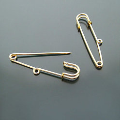 Golden Eisen Brosche Zubehör, Kiltpins, golden, 56x16x5 mm, Bohrung: 2 mm, Stift: 1.5 mm