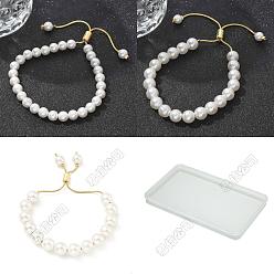 Настоящее золото 18K 3шт. 3 стиль браслет-слайдер с жемчужными бусинами и латунной цепочкой в виде змеи, без свинца и без кадмия, реальный 18 k позолоченный, внутренний диаметр: 1-1/4 дюйм (3.1 см) ~ 2-5/8 дюйм (6.65 см), 1 шт / стиль