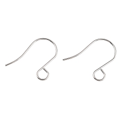 Stainless Steel Color 100Pcs 316 Stainless Steel French Earring Hooks, Flat Earring Hooks, Ear Wire, with Horizontal Loop, Stainless Steel Color, 26x20mm, Hole: 4.6mm, 20 Gauge, Pin: 0.8mm