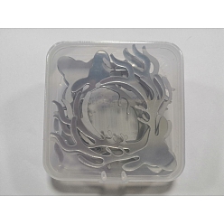 Silver 12Pcs Acrylic Cabochons, DIY Accessories for Resin Jewelry Making, Deer Shape, Silver, 67x57x1mm