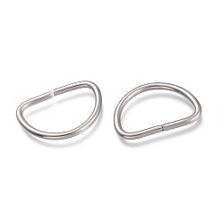 Stainless Steel Color 304 Stainless Steel D Rings, Buckle Clasps, For Webbing, Strapping Bags, Garment Accessories, Stainless Steel Color, 24x16.5x2mm, Inner Diameter: 13x20mm