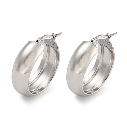 Нержавеющая Сталь Цвет Устойчивые к потускнению 202 серьги-кольца из нержавеющей стали, с 304 штифтами из нержавеющей стали для женщин, цвет нержавеющей стали, 20.5x8 мм