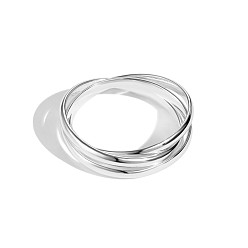 Silver 925 Sterling Silver Triple Criss Cross Finger Ring for Women, Silver, 2mm, US Size 9 1/2(19.3mm)