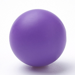 Dark Orchid Food Grade Eco-Friendly Silicone Beads, Round, Dark Orchid, 14~15mm, Hole: 2mm