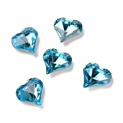Светло-Синий Кабошоны кубического циркония кабошоны, задние и задние, сердце, голубой, 13x12x4.3 мм