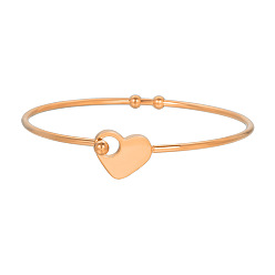 ZJ8793 Stainless Steel Heart-shaped Bracelet - Open Bangle for Women, Love Bracelet, Couple Gift.