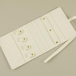 (404) Непрозрачное AB Кислое яблоко Рулоны для хранения ювелирных изделий из искусственной кожи, органайзер для ювелирных изделий, Для кольца, Браслет, хранение ожерелья, цветочный белый, 38x18 см