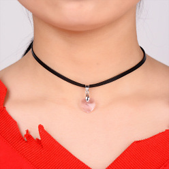 4 Handmade Red Enamel Heart Pendant Necklace - Sweet and Lovely, Sterling Silver, Collarbone Chain.