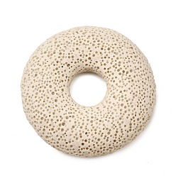 Бежевый Природный диск из вулканического камня большие подвески, окрашенные, бежевые, 48~50x10~11 мм, отверстие : 12~13 мм