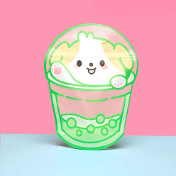 Собака Пластиковые подарочные пакеты с застежкой-молнией в форме чашки для чая с пузырьками, многоразовые упаковочные пакеты, верхнего уплотнения, самоклеящиеся пакеты для конфет, зеленый лайм, собака, 30x18 см